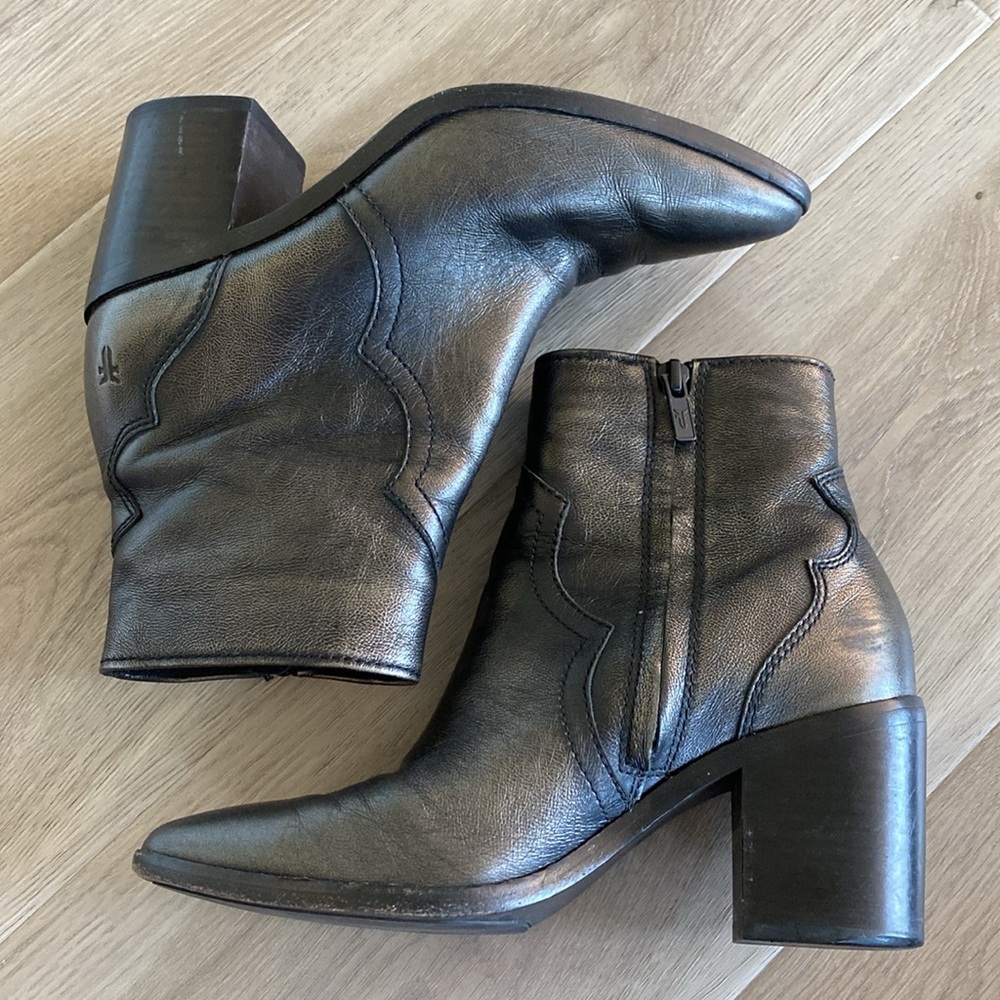 Frye Dark Leather Ankle Booties